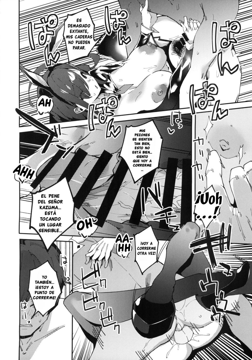 (C104) [Rakuen Tiramisu (Cobo)] Kono Ponkotsu Tenshu ni Itazura o! | ¡Hagámosle una Broma Pesada a Esta Desastroza Dueña de Tienda! (Kono Subarashii Sekai ni Syukufuku o!) [Spanish] [GTKS] - Page 29