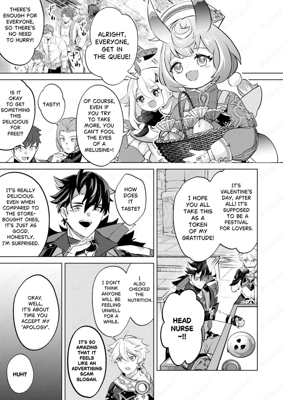 [Tonari no Shibainu (Shiba)] Stop the Head Nurse's Valentine's Operation! (Genshin Impact) [Digital] - Page 13