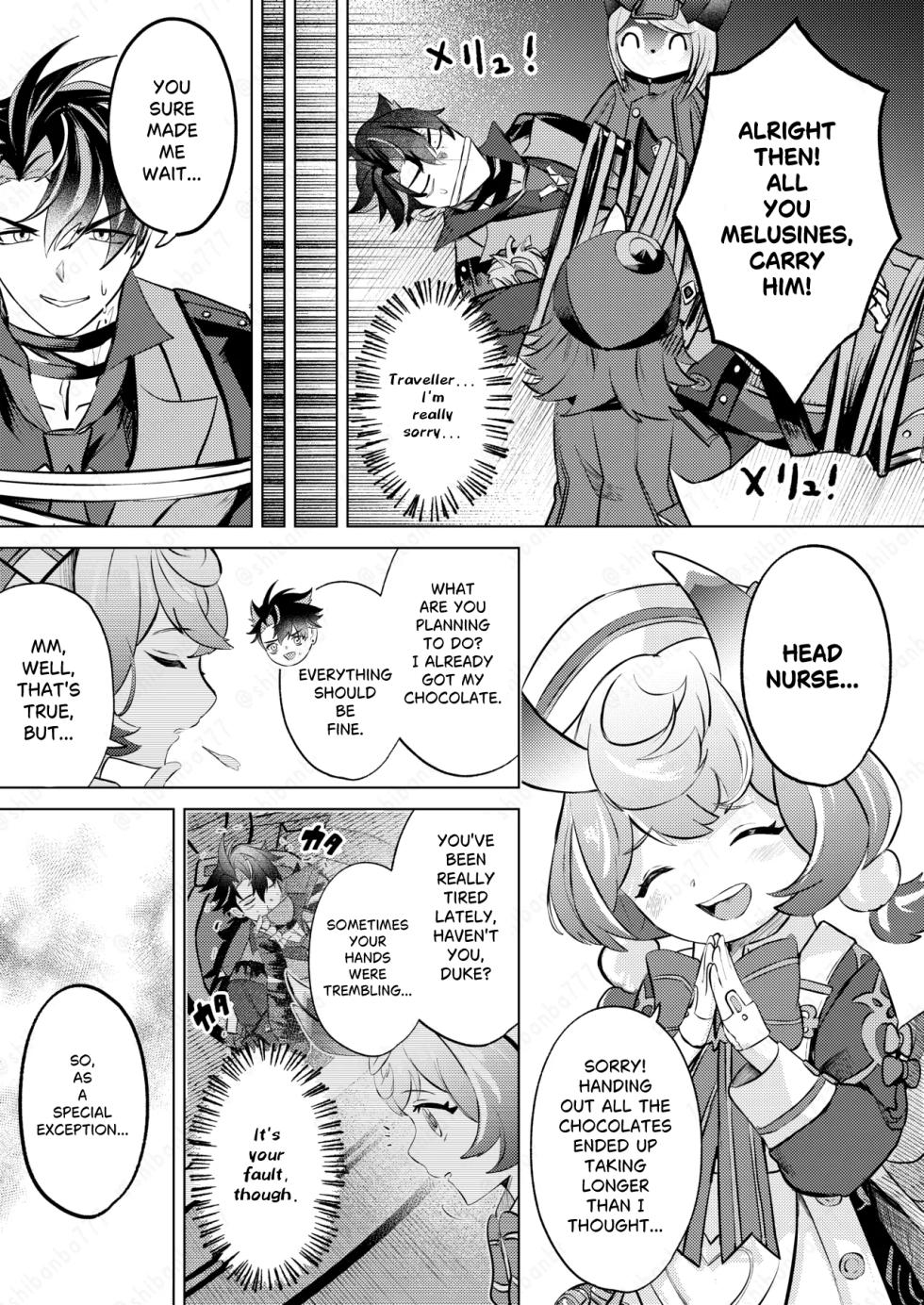 [Tonari no Shibainu (Shiba)] Stop the Head Nurse's Valentine's Operation! (Genshin Impact) [Digital] - Page 15