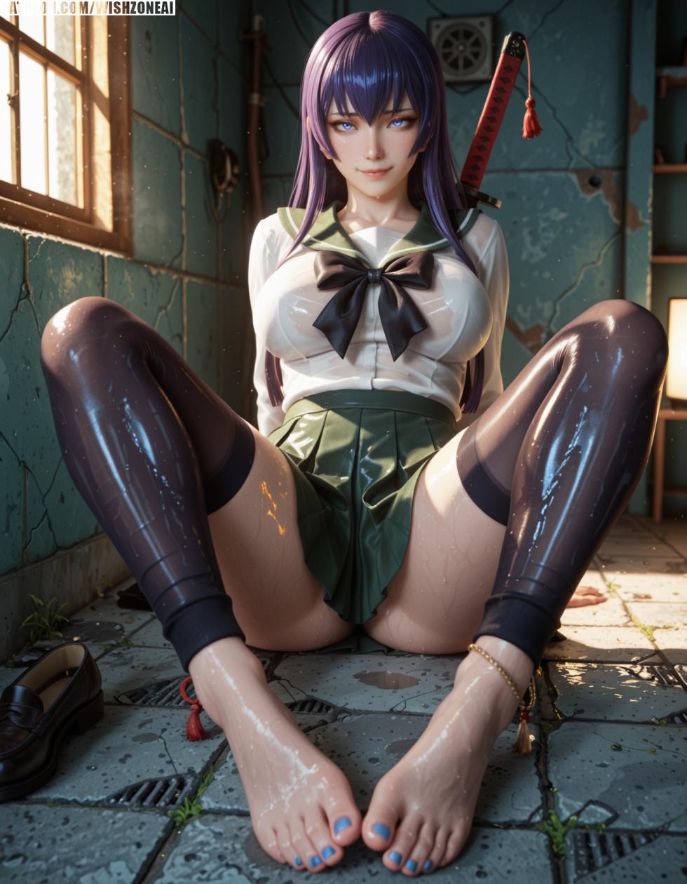 💀 Highschool of the Dead: Saeko’s Feet Take Control 👣💦💦[Ai generated] - Page 10