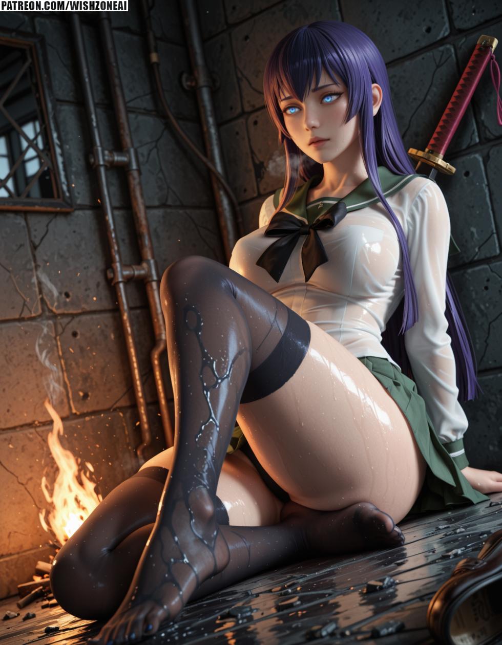 💀 Highschool of the Dead: Saeko’s Feet Take Control 👣💦💦[Ai generated] - Page 16