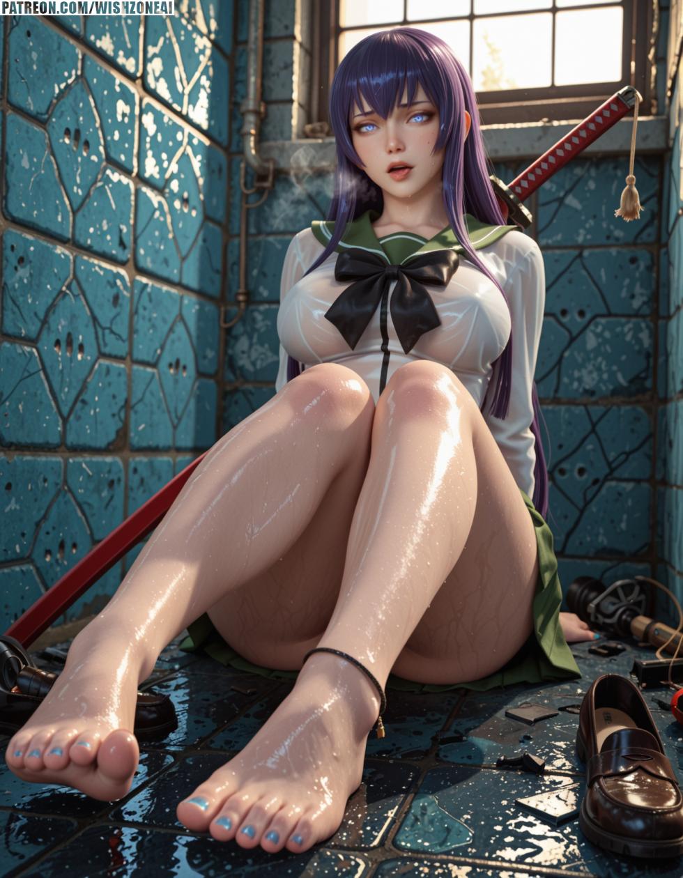 💀 Highschool of the Dead: Saeko’s Feet Take Control 👣💦💦[Ai generated] - Page 20