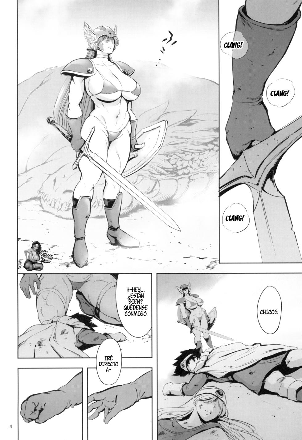 (C105) [Maguro☆Fiction (Tuna Empire)] Geneki Onna Senshi to Yareru Sabaku no Kuni no Yoru no Yado | El Establecimiento Nocturno En Un Pais Desértico Donde Se Puede Follar A Una Guerrera Activa (Dragon Quest III) [Español] [BigDaddy Scan] - Page 3