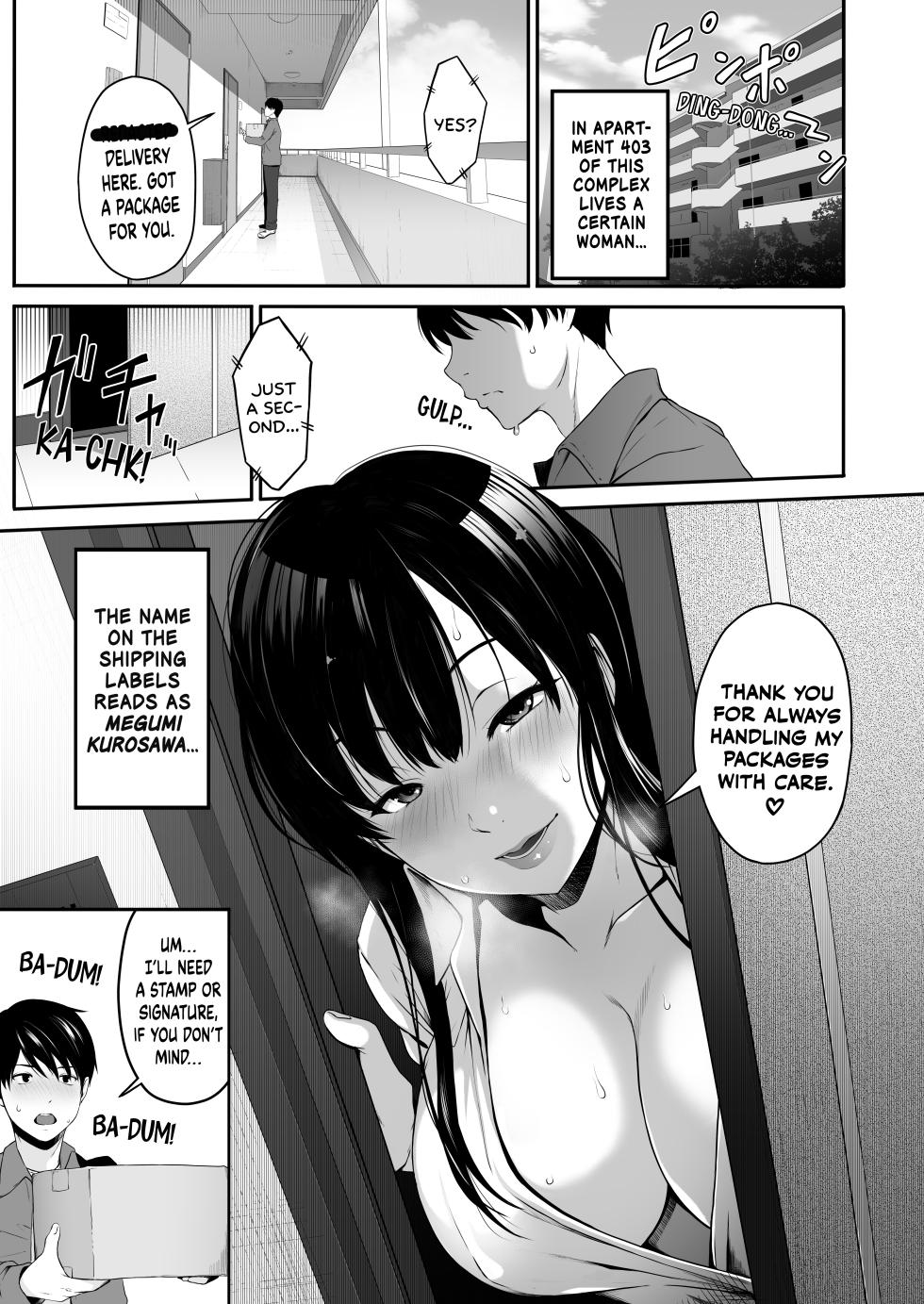 [Amai Wakusei] Takuhai-kun ga Yarareta! ~Hatsujou Onee-san ga Neratteita Otodokemono wa Oredeshita~ | Bagged a Delivery Boy! ~The Package the Horny Lady Was Expecting Was the One in My Pants~ [English] [head empty + BoundaryTL] - Page 2