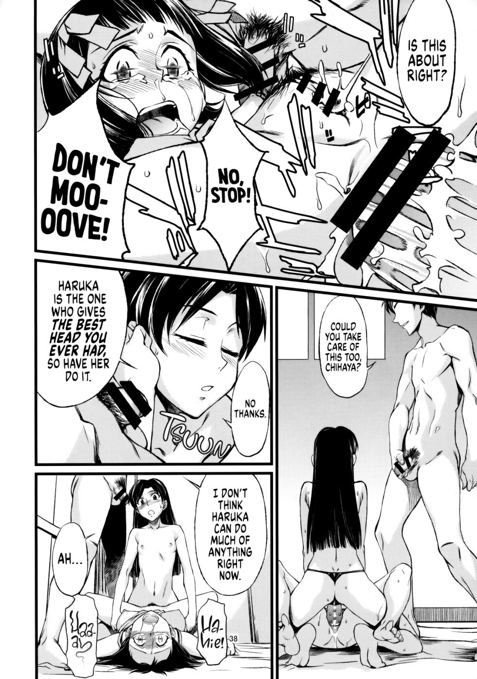 (C77) [Chotto Dake Aruyo. (Takemura Sesshu)] Haruka to Chihaya to Producer. ー Haruka, Chihaya and Producer (THE IDOLM@STER) [English] [head empty] - Page 39