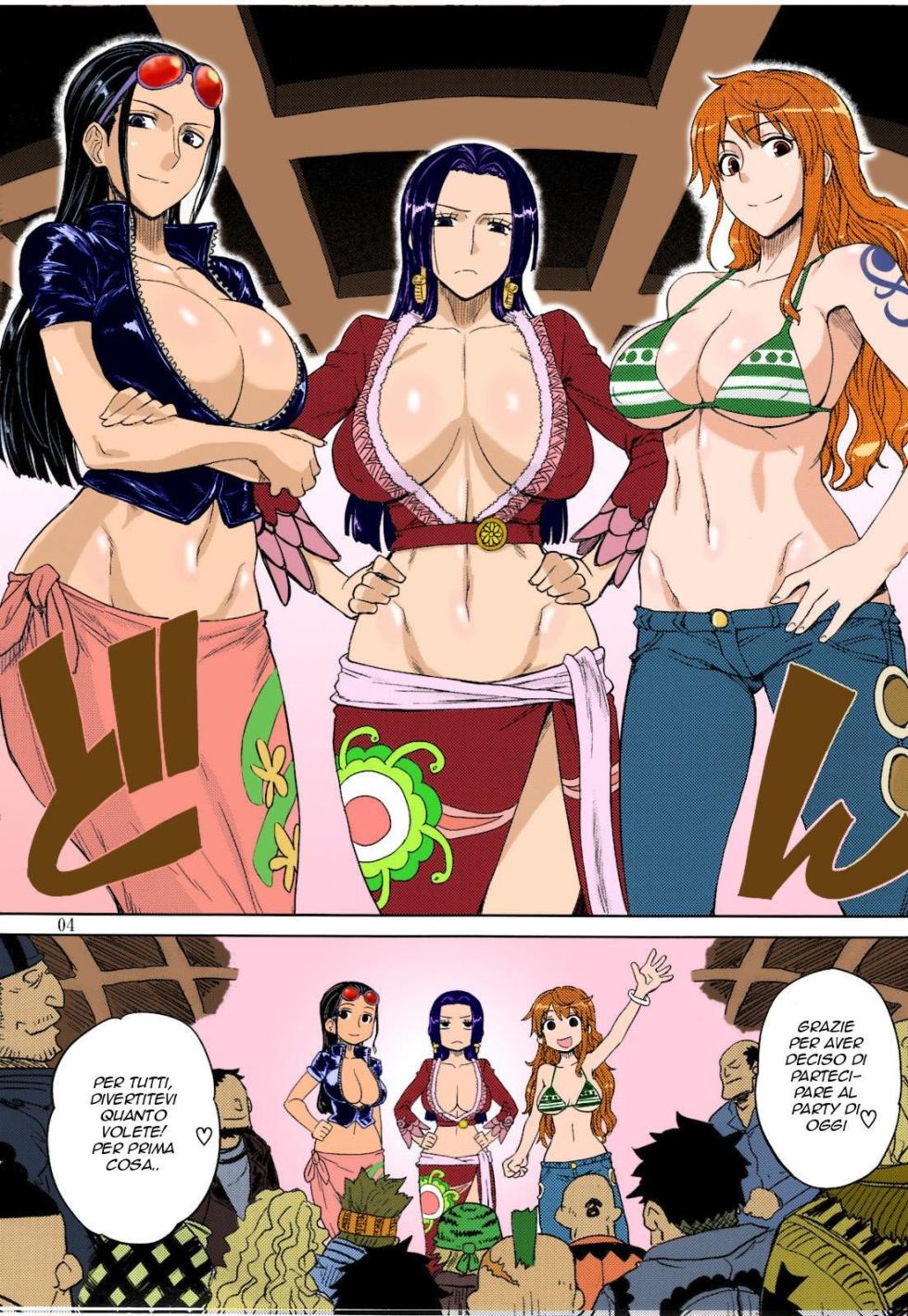 (C81) [Choujikuu Yousai Kachuusha (Denki Shougun)] MEROMERO GIRLS NEW WORLD (One Piece) [Italian] [Decensored] [Colorized] - Page 3