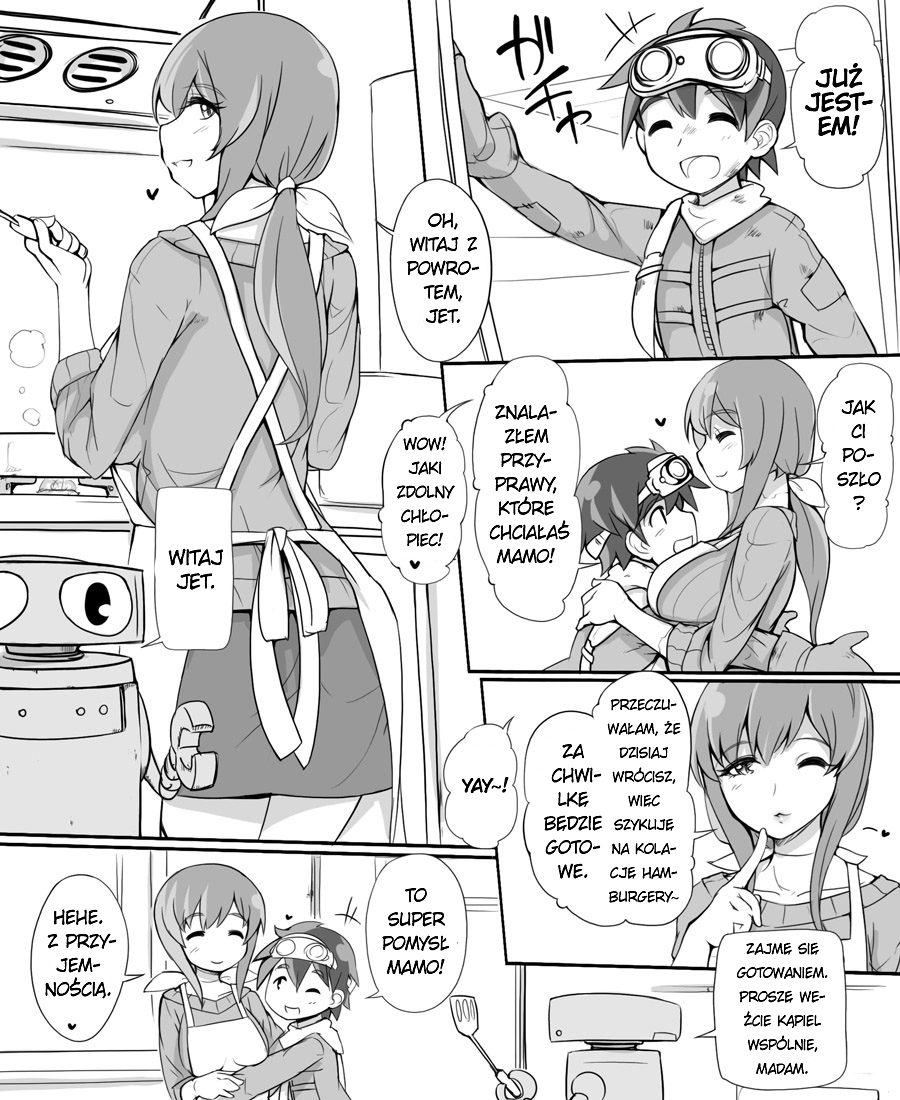 [Abubu] Shelter de Kurashiteru Shota no Hahaoya-yaku ga Koukinou Sexaroid [Polish] - Page 1