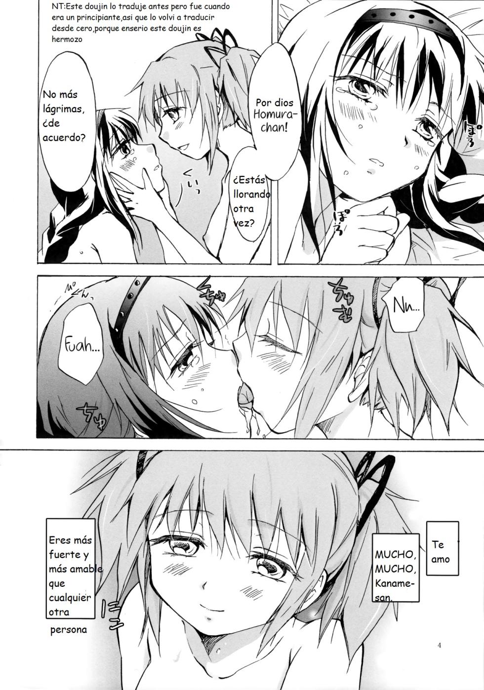 (GirlsLoveFestival 8) [peachpulsar (Mira)] Eien ni Anata o Omou (Puella Magi Madoka Magica) [Spanish] [CristoferDeLosAndes] - Page 4