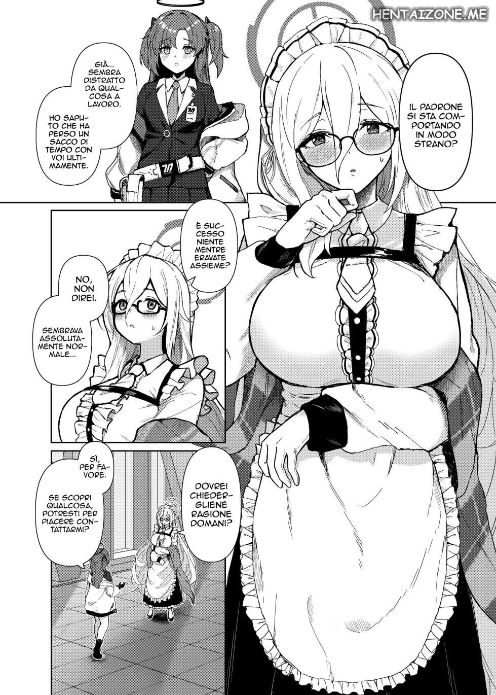 [Hako no Naka no Medaka (boxReeema)] Akane ni Iyasarete Mimasen ka? | Il Dovere di Una Domestica (Blue Archive) [Italian] [Digital] - Page 3