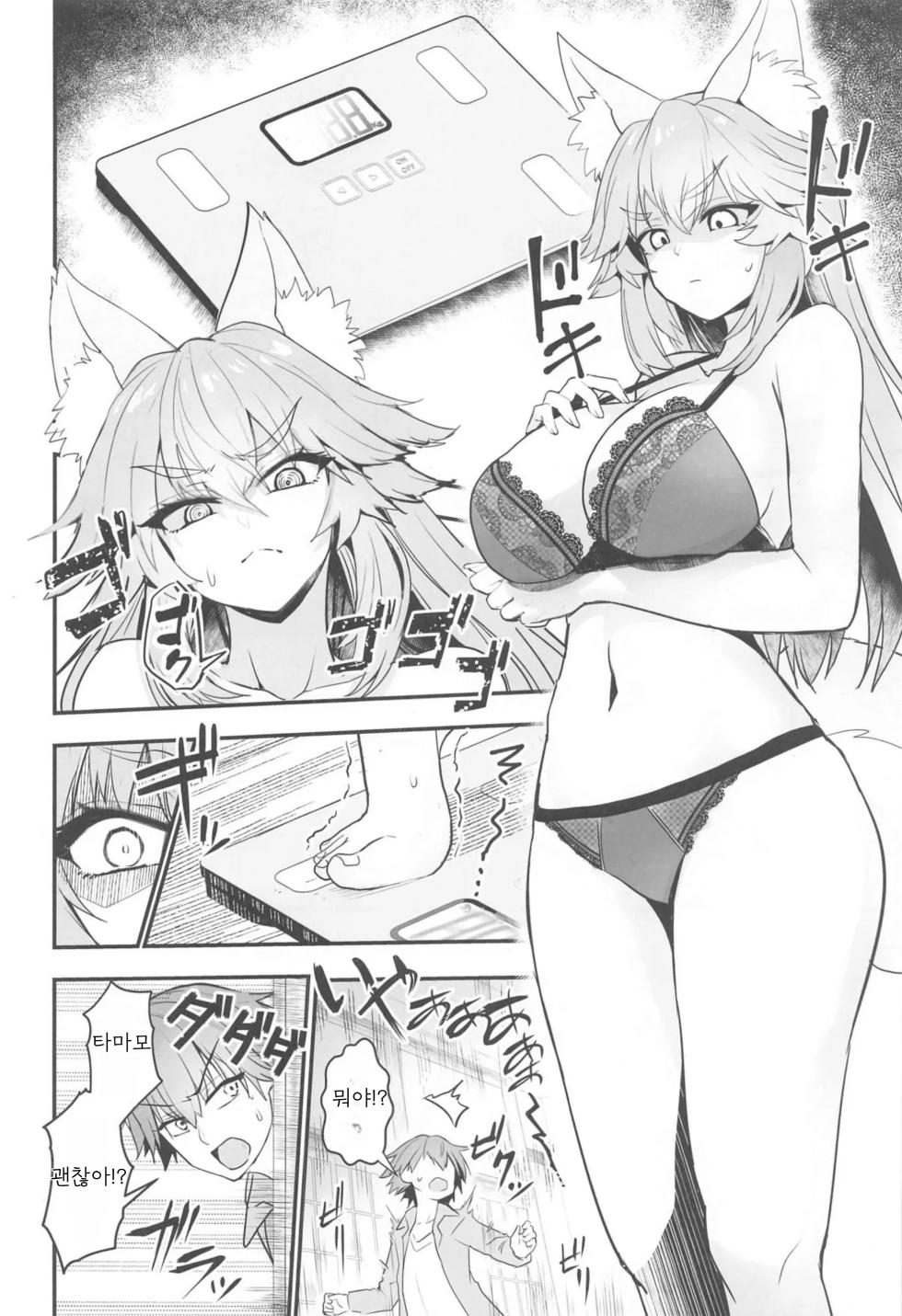 (C105) [Yamitsuki Honpo (Wise Speak)] Tamamo-san Taikei Iji Workout - Tamamo-san's Stay in Good Shape Workout | 타마모의 체형유지 워크아웃 (Fate/EXTRA CCC) [Korean] - Page 5
