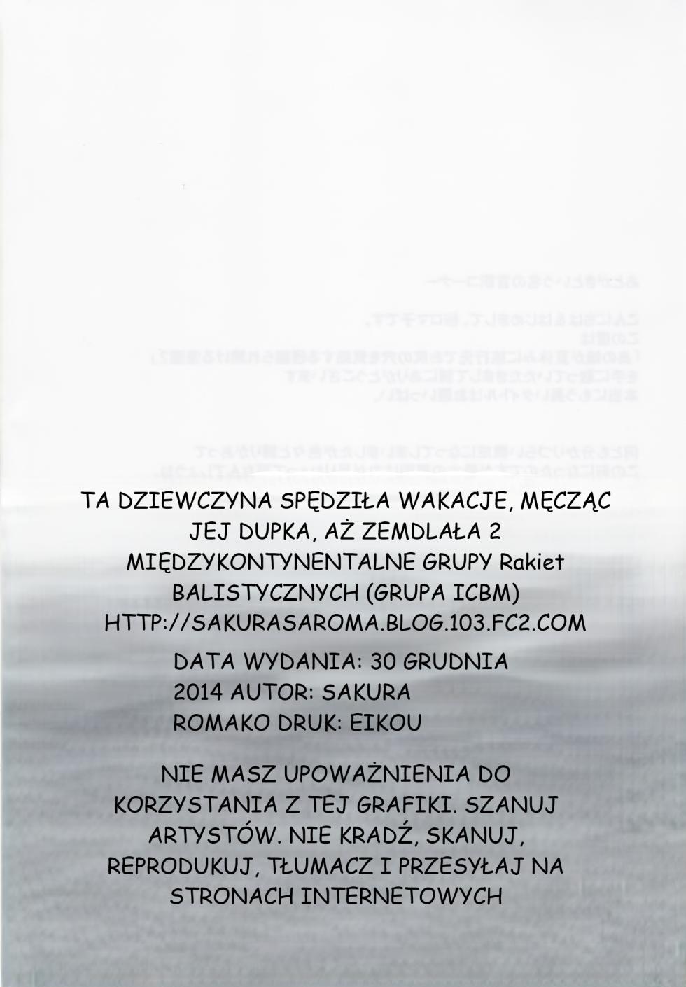 (C87) [Tairikukan Dandoudan Dan (Sakura Romako)] Anoko ga Natsuyasumi ni Ryokou saki de Oshiri no Ana o Kizetsu suru hodo Naburare Tsuzukeru Manga 2 [polski] - Page 25
