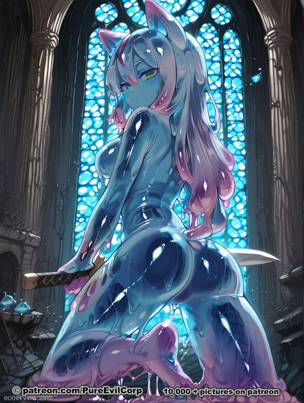 Foxy Slime Girls with cold weapons [AI Generated] - Page 16