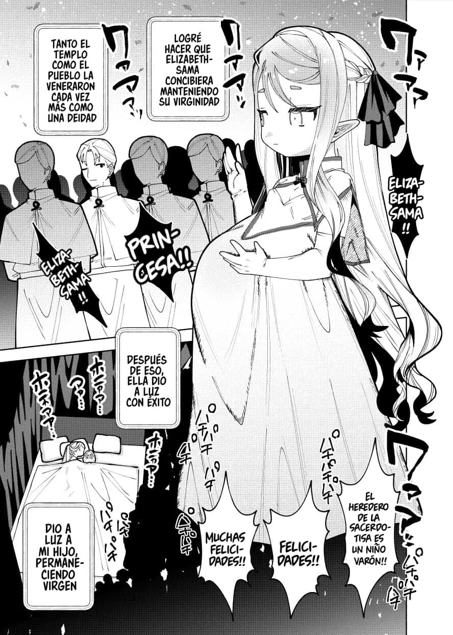 [Binbin Honpo (Guts Shihan)] Shojo Jutai Puniman Elf Miko no Sango Shojo o Itadaku Hanashi | Así Fue como Embaracé a la Elfa Sacerdotisa del Santuario sin Desflorarla, y luego de Dar a Luz le Quité la Virginidad  [Spanish] [Traducciones Jaguarlo] [Digital] - Page 10