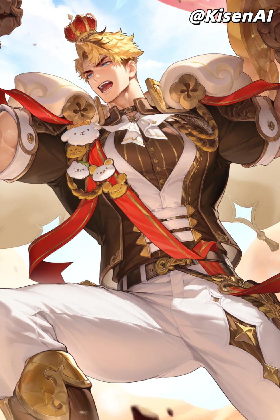 [KisenAI] Honor of Kings-Arthur new skin-muscle- 王者荣耀-亚瑟布丁狗之誓皮肤-腹肌肌肉版SFW [AI Generated] - Page 18