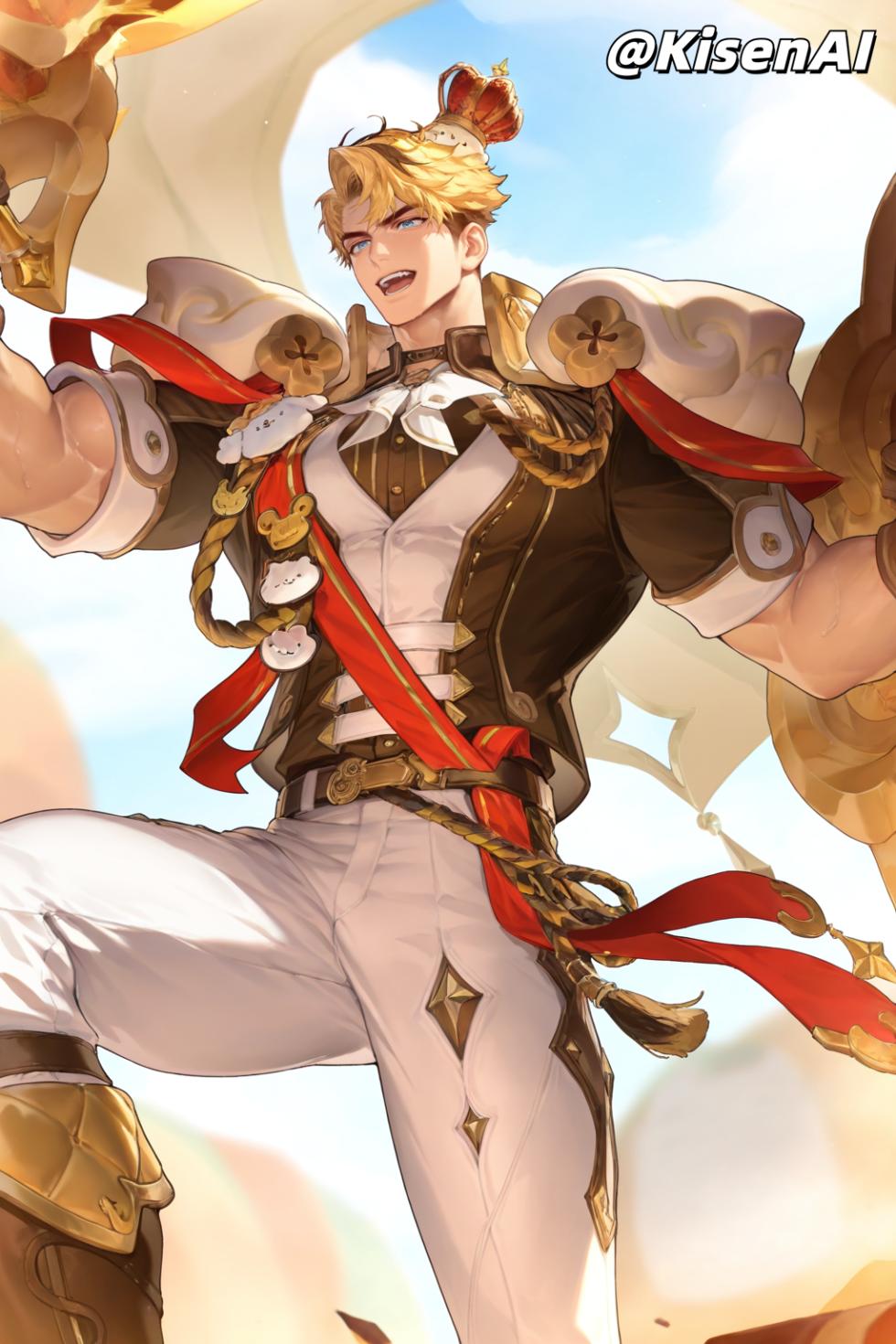 [KisenAI] Honor of Kings-Arthur new skin-muscle- 王者荣耀-亚瑟布丁狗之誓皮肤-腹肌肌肉版SFW [AI Generated] - Page 19