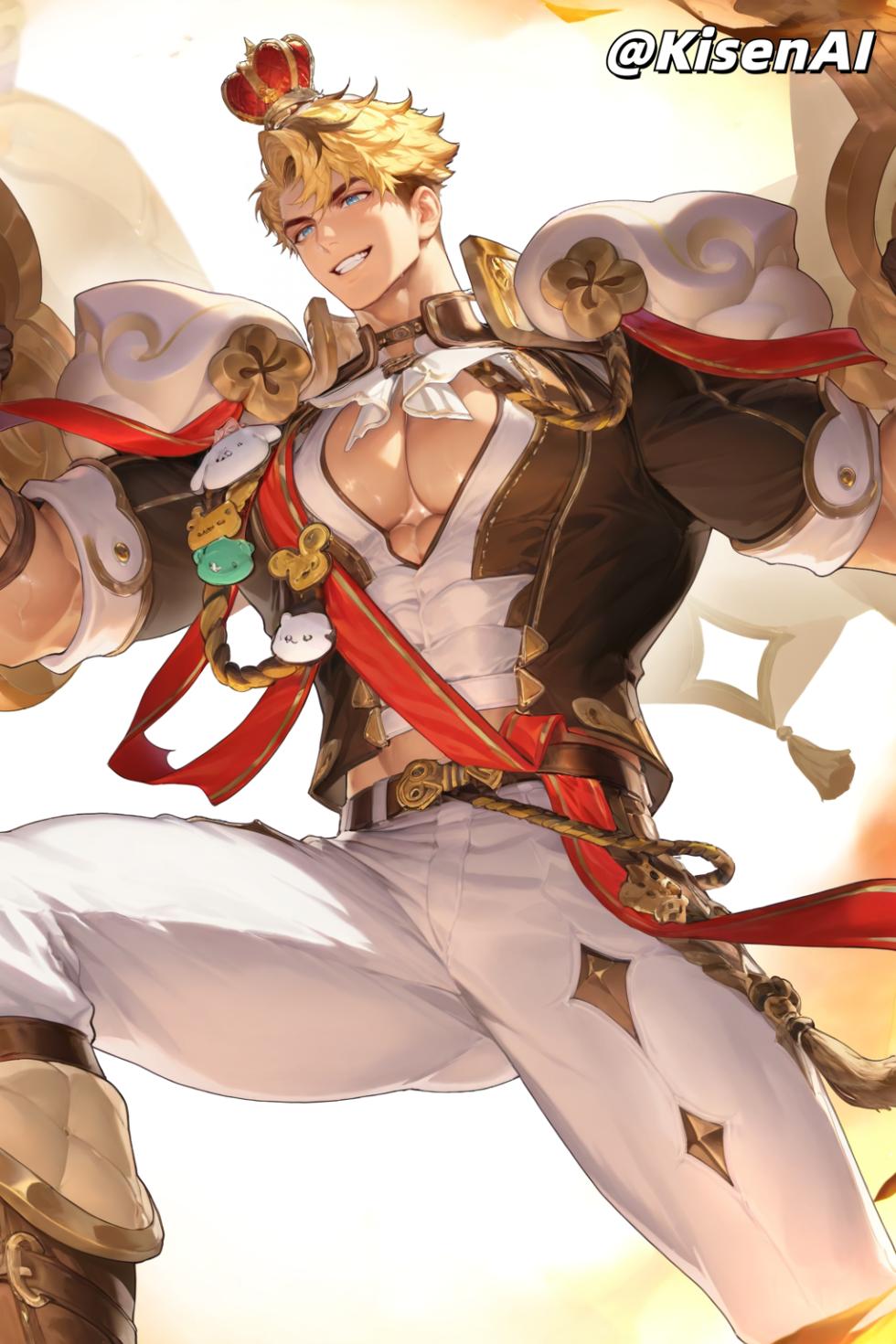 [KisenAI] Honor of Kings-Arthur new skin-muscle- 王者荣耀-亚瑟布丁狗之誓皮肤-腹肌肌肉版SFW [AI Generated] - Page 22