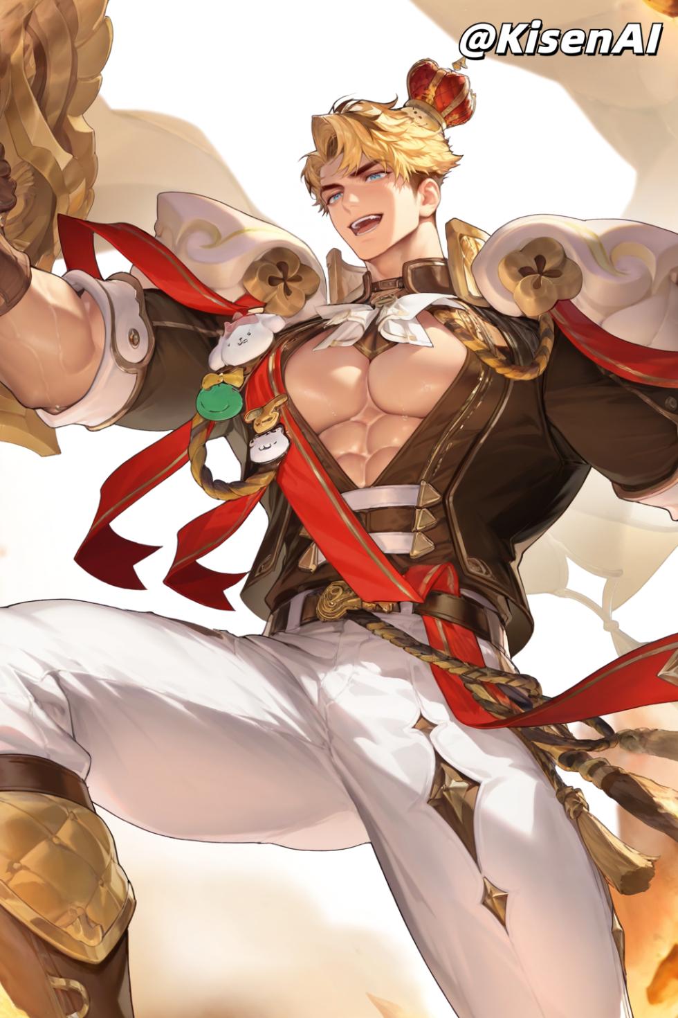 [KisenAI] Honor of Kings-Arthur new skin-muscle- 王者荣耀-亚瑟布丁狗之誓皮肤-腹肌肌肉版SFW [AI Generated] - Page 24