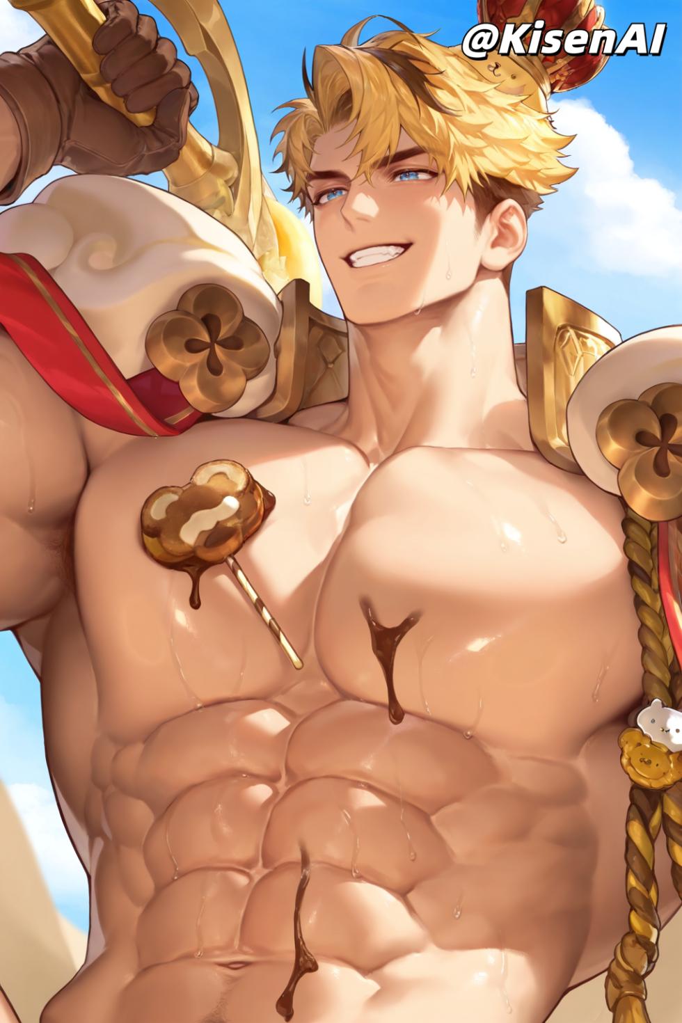 [KisenAI] Honor of Kings-Arthur new skin-muscle- 王者荣耀-亚瑟布丁狗之誓皮肤-腹肌肌肉版SFW [AI Generated] - Page 28