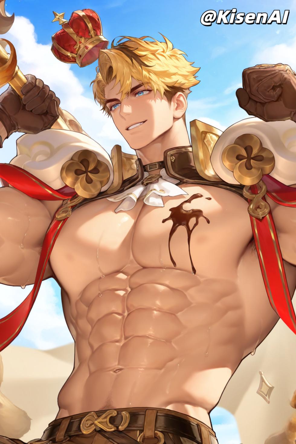 [KisenAI] Honor of Kings-Arthur new skin-muscle- 王者荣耀-亚瑟布丁狗之誓皮肤-腹肌肌肉版SFW [AI Generated] - Page 37