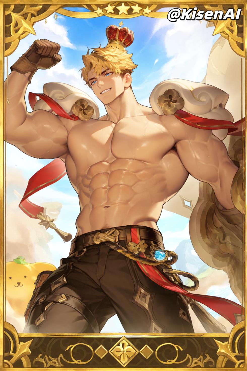 [KisenAI] Honor of Kings-Arthur new skin-muscle- 王者荣耀-亚瑟布丁狗之誓皮肤-腹肌肌肉版SFW [AI Generated] - Page 40