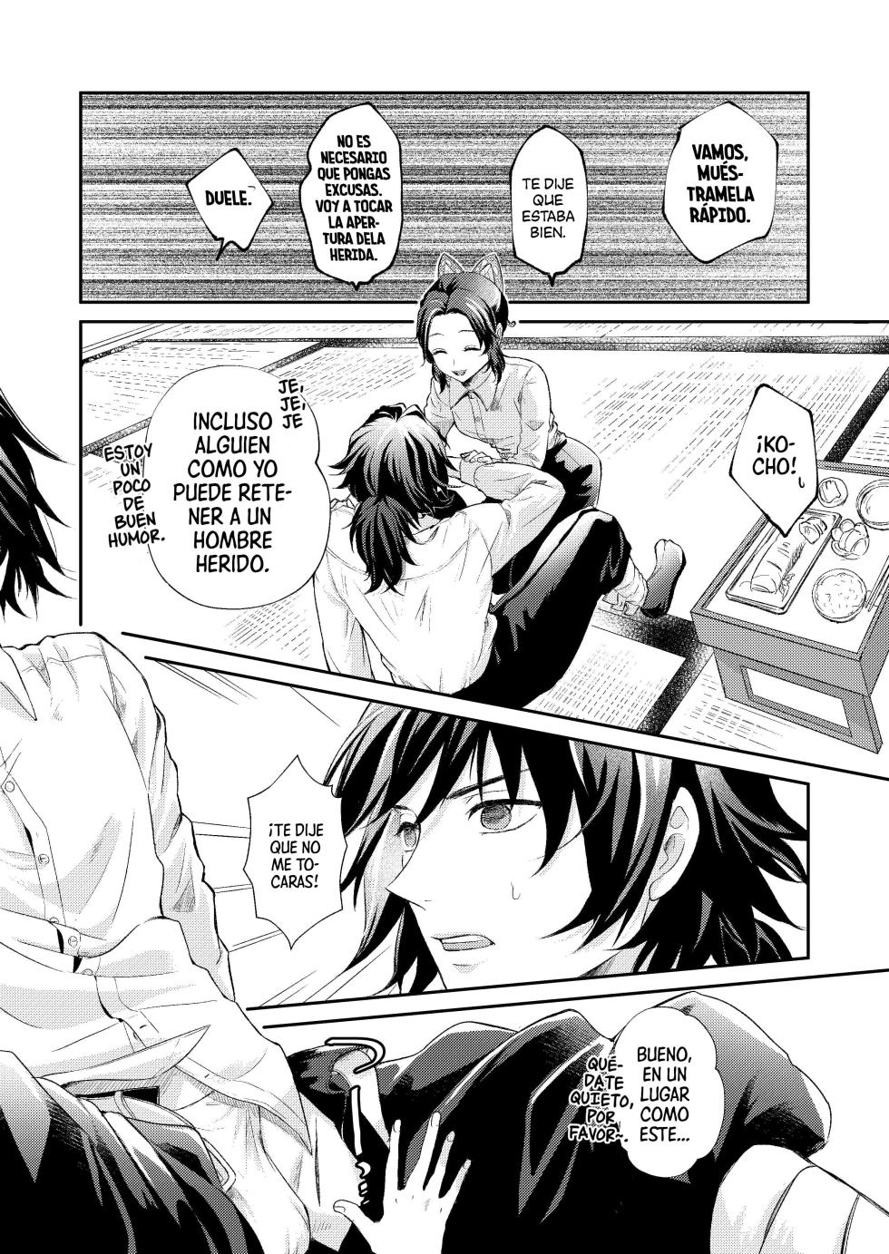 [SAKEYOKOSE (Takebu)] Sore wa Kizu ka Hoteri ka Kaeri Chi ka | ¿Es Un Rasguño, Sensación de Ardor o Un Chorro de Sangre? (Karasu ga Naitara Kaerimashou) (Kimetsu no Yaiba) [Spanish] [Mister Nugget] [Digital] - Page 9