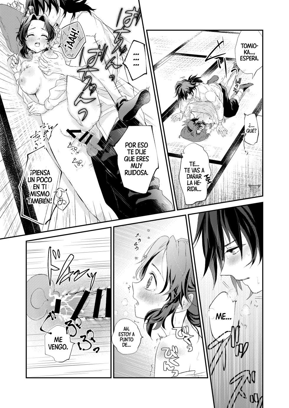 [SAKEYOKOSE (Takebu)] Sore wa Kizu ka Hoteri ka Kaeri Chi ka | ¿Es Un Rasguño, Sensación de Ardor o Un Chorro de Sangre? (Karasu ga Naitara Kaerimashou) (Kimetsu no Yaiba) [Spanish] [Mister Nugget] [Digital] - Page 18
