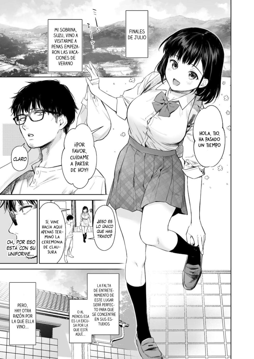 [Doushoku (Umakuchi Syouyu)] Toaru Natsu, Mei to Futarikiri. - Un verano... Solo con mi sobrina. [ [Español] [Traducciones necesarias] [Digital] - Page 2
