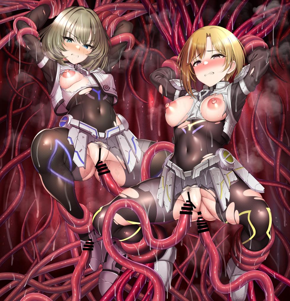 [ment] アド・アストラの夕美と楓が触手生物に敗北して孕ませられてしまう絵※触手出産描写有 - Page 2