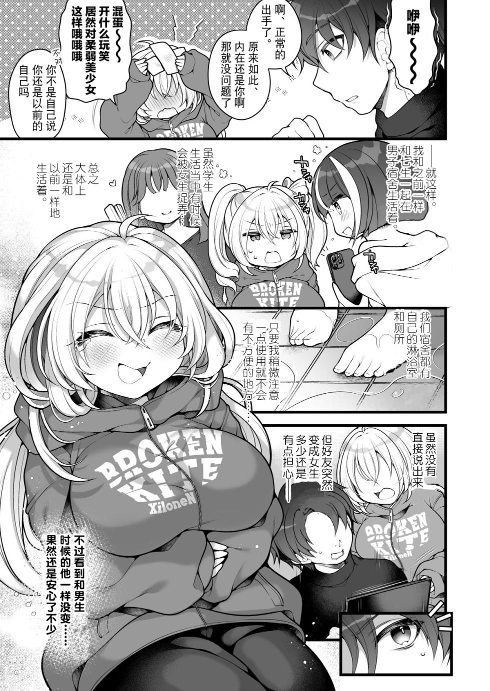 [Ue ni Aru Mikan (Reitou Mikan)] Nyotaika shita Aibeya no Shinyuu ga Aikawarazu Darashinai node Wakarasaseru. | 必须让女体化后依然邋遢的合租好友明白。 [Chinese] [贱兔汉化组] - Page 5