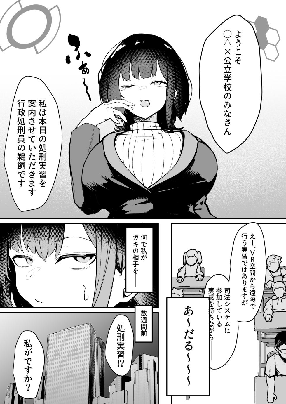 [Saru Gasso Koubou] daunakei syokeiin san ga ukkari zibun no omanko wo kankaku syadan syokei si tyau hanasi - Page 3