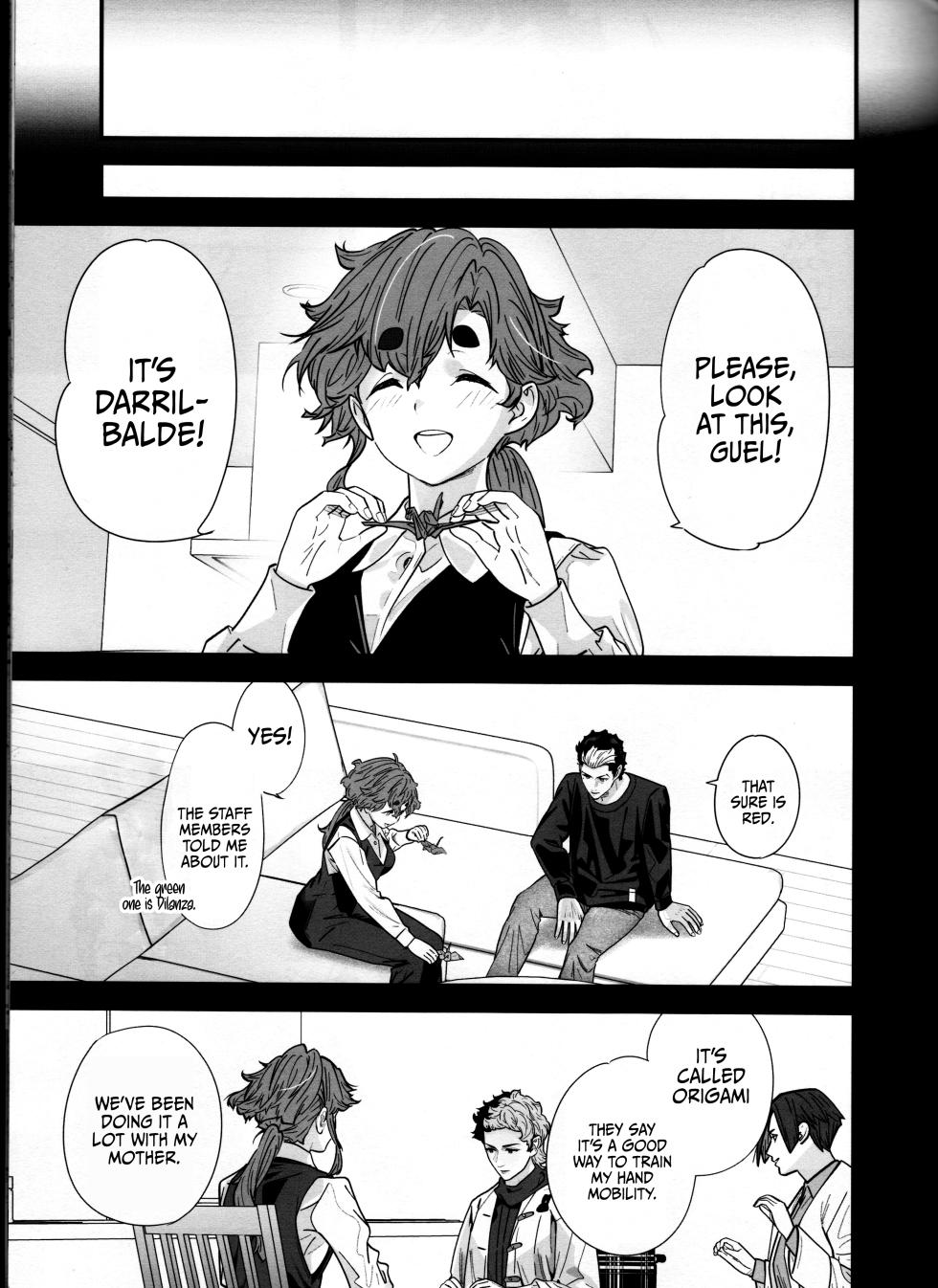 (C103) [Renai Mangaka (Naruse Hirofumi)] Sekininkan mo Hodohodo ni Shite Kudasai ne! | Please Have Some Moderation With your Sense Of Responsibility, Okay? (Mobile Suit Gundam The Witch from Mercury) [English] {Doujins.com} - Page 6