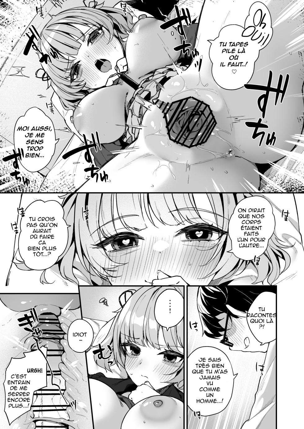 [Menbou Renpou (Menbou)] Renai Soudan nante Hobo Sex desu yo ne!? ～Akuyuu Kouhai to Issen Koete Yarimakuru Hanashi～| Des conseils d'amour ? C'est juste du sexe déguisé ! ～ Quand mon amie devient plus que ça... [French] [Shiru10] - Page 23