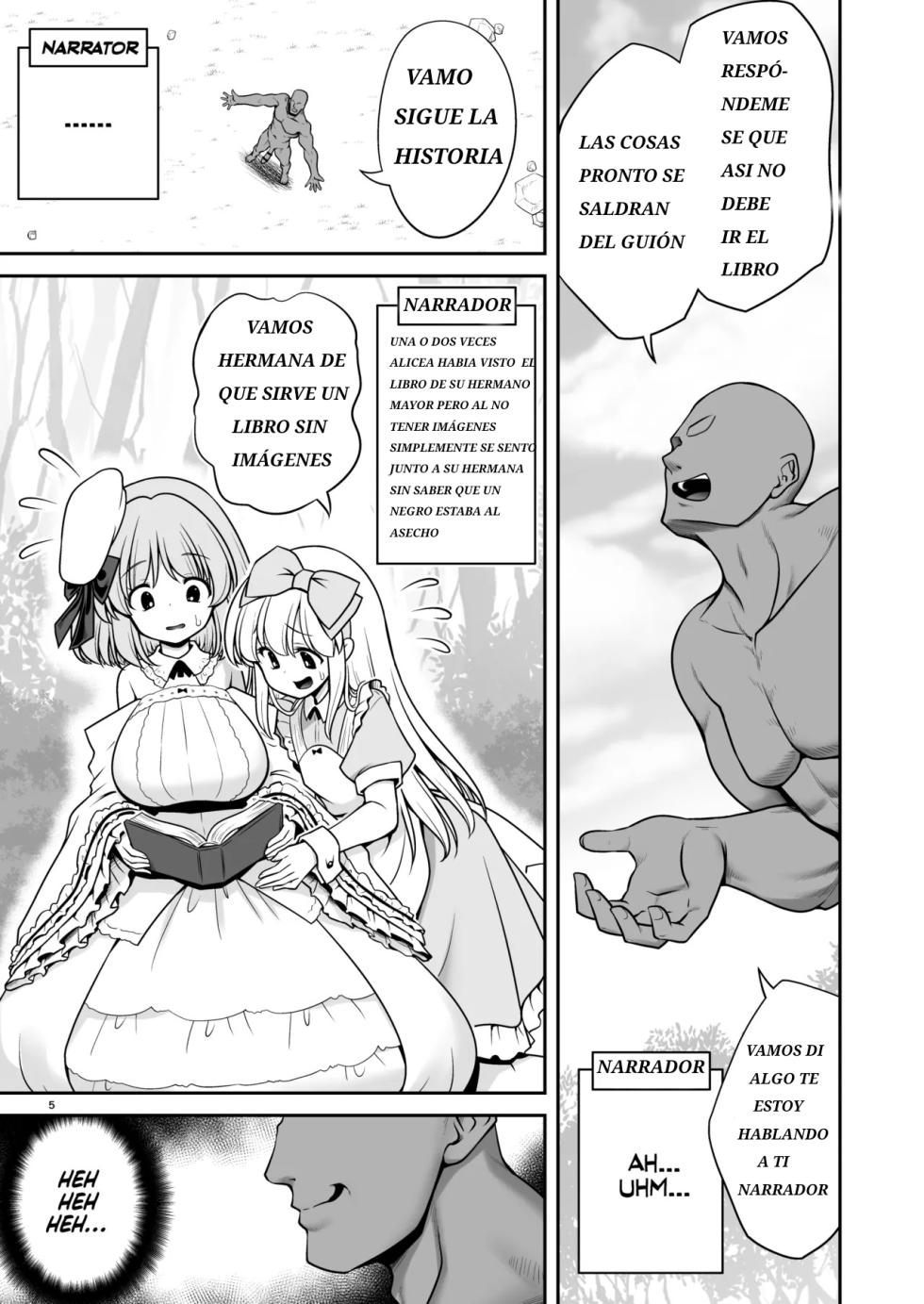 [Yosutebito na Mangakaki (Tomoki Tomonori)] Monogatari Dori ni shika Ugokenai Alice-tachi wa Ikurademo Ecchi na koto Yaritai Houdai | Como Alicia y las Demás sólo Pueden Moverse Según el Cuento, Puedo Hacerles Todas las Cositas Ricas que Quiera (Alice in Wonderland) [Spanish] [Lo Que Desea El Ganso = IFNOY TRADUCCIONES] [Digital] - Page 5