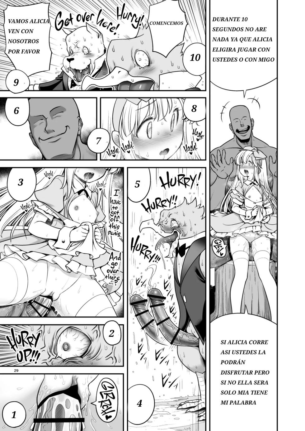 [Yosutebito na Mangakaki (Tomoki Tomonori)] Monogatari Dori ni shika Ugokenai Alice-tachi wa Ikurademo Ecchi na koto Yaritai Houdai | Como Alicia y las Demás sólo Pueden Moverse Según el Cuento, Puedo Hacerles Todas las Cositas Ricas que Quiera (Alice in Wonderland) [Spanish] [Lo Que Desea El Ganso = IFNOY TRADUCCIONES] [Digital] - Page 29