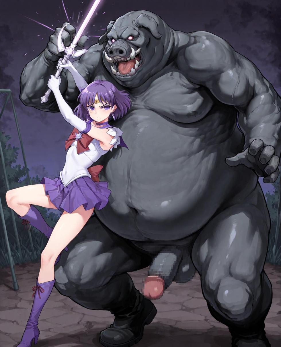 (Sample)Sailor saturn defeated by pigman [AI Generated] - Page 7