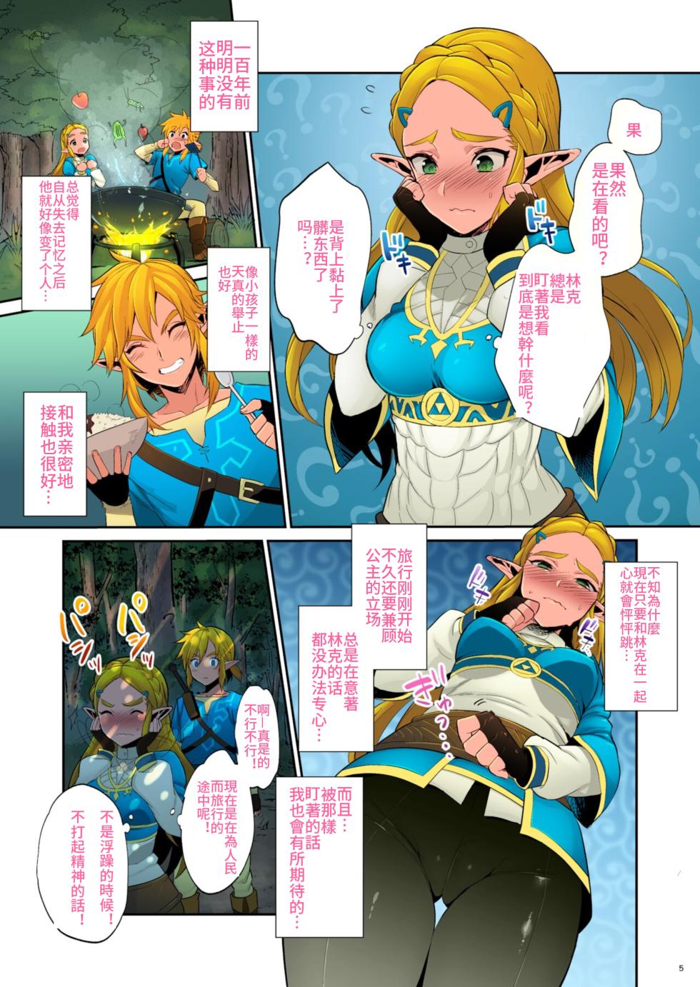 [Morittokoke (Morikoke)] Hyrule Hanei no Tame no Katsudou! (The Legend of Zelda: Breath of the Wild)  [Chinese] [overlordwzh个人渣翻] [Decensored] [Colorized] [Digital] - Page 4