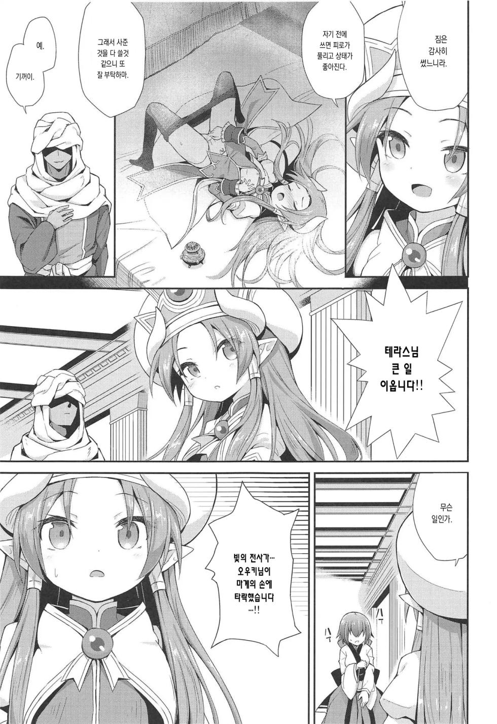 (C93) [Kanariya Bai Kanariya (Maya Gorou)] Terasu ga Arekore Sareru no o Nagameru Hon. | 테라스가 이것저것 당하는 걸 지켜보는 책. (Shinrabansho) [Korean] - Page 11