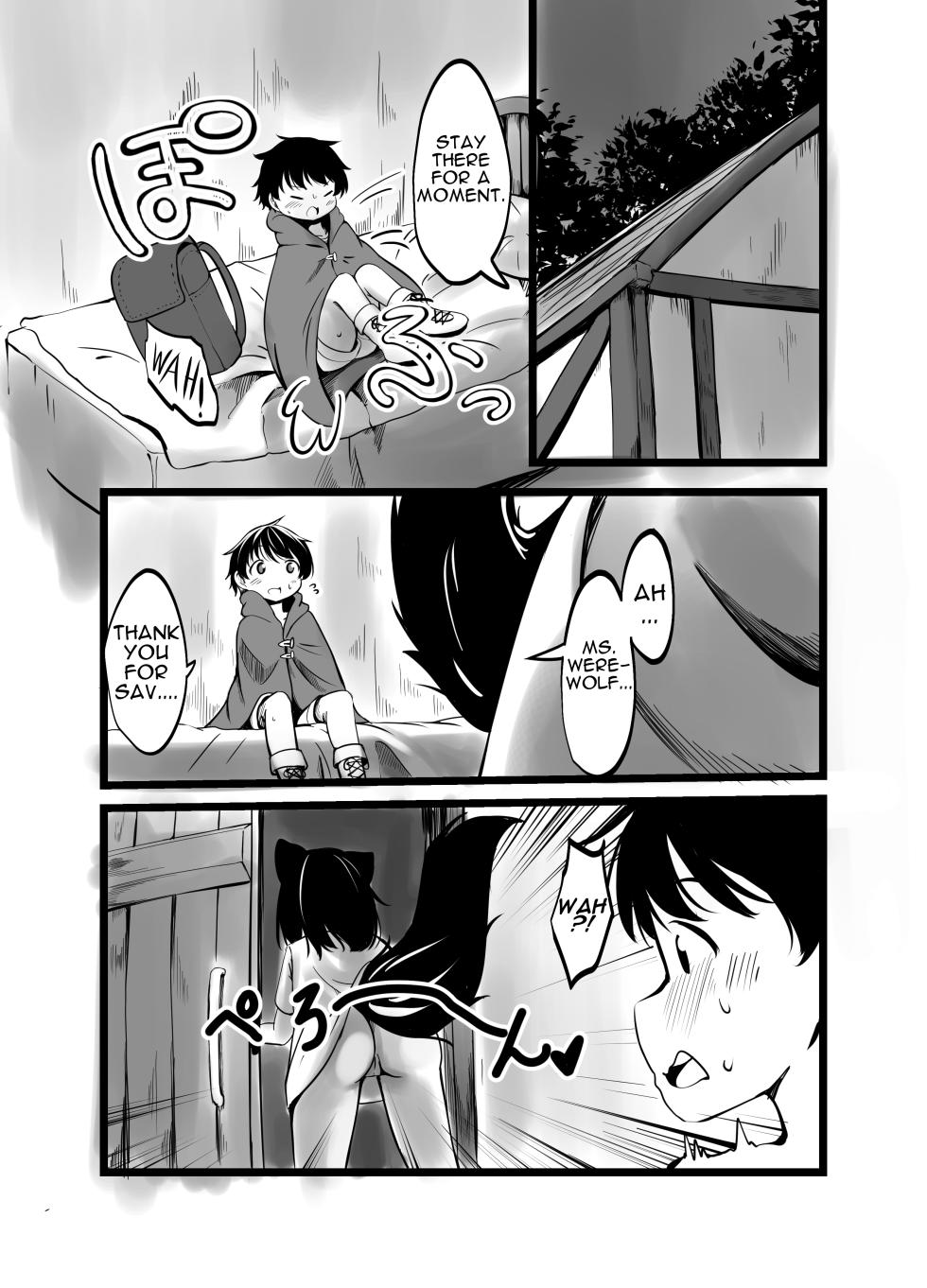 Kowai Jinrou Onee-san no Uchi Ni Tsurekomarete Kyousei Koubi Saserareta Ohanashi - A story of a werewolf woman who took me into her house and forced me to mate with her [English] - Page 5