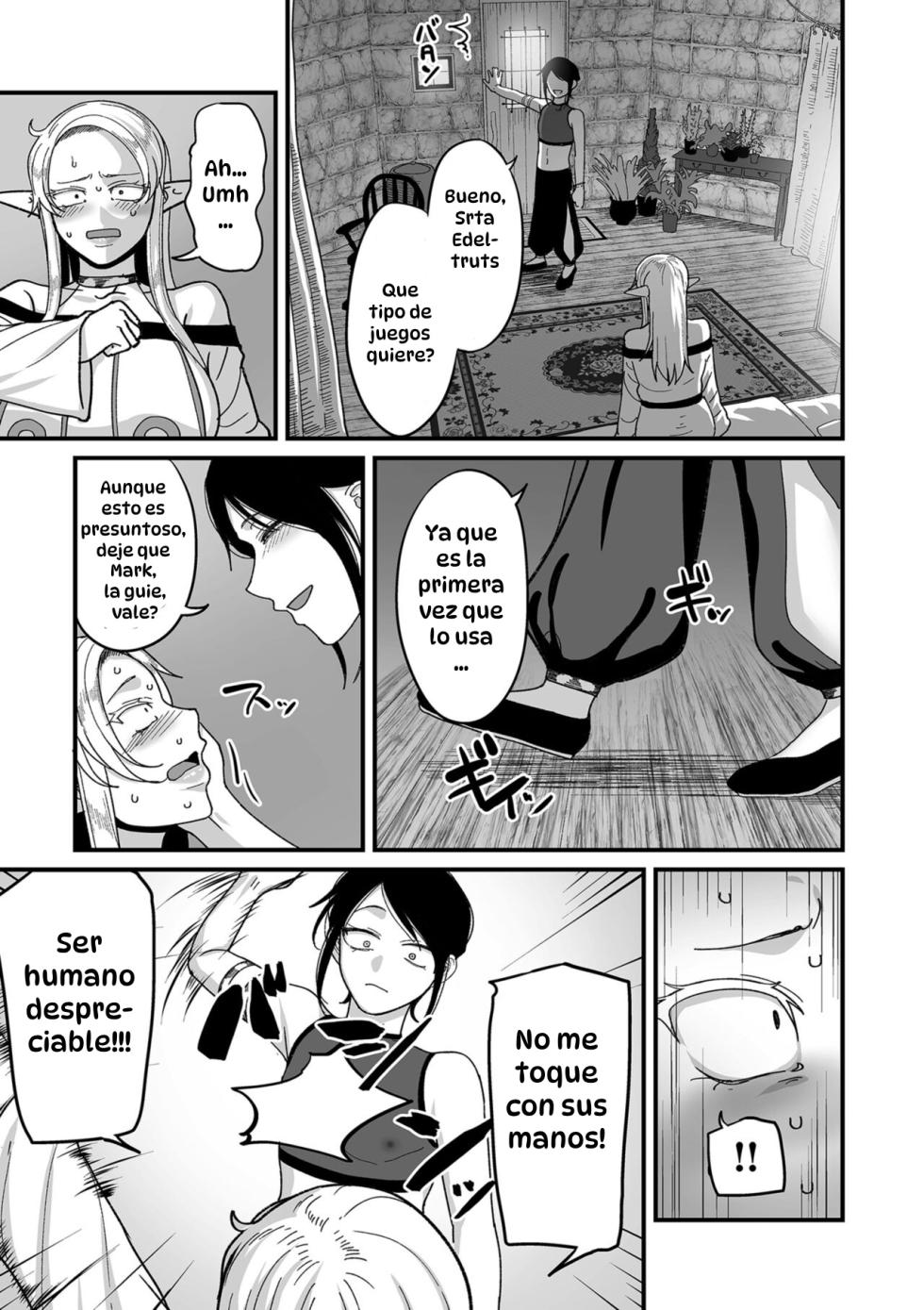 [Yamamoto Zenzen] Genkai Jukujo Elf Senyou! Danshou Delivery Service!! 1｜¡¡Servicios Sexuales a Domicilio a Elfas Insatisfechas!! Capítulo 1 [Spanish] [Hta scan] [Digital] - Page 11