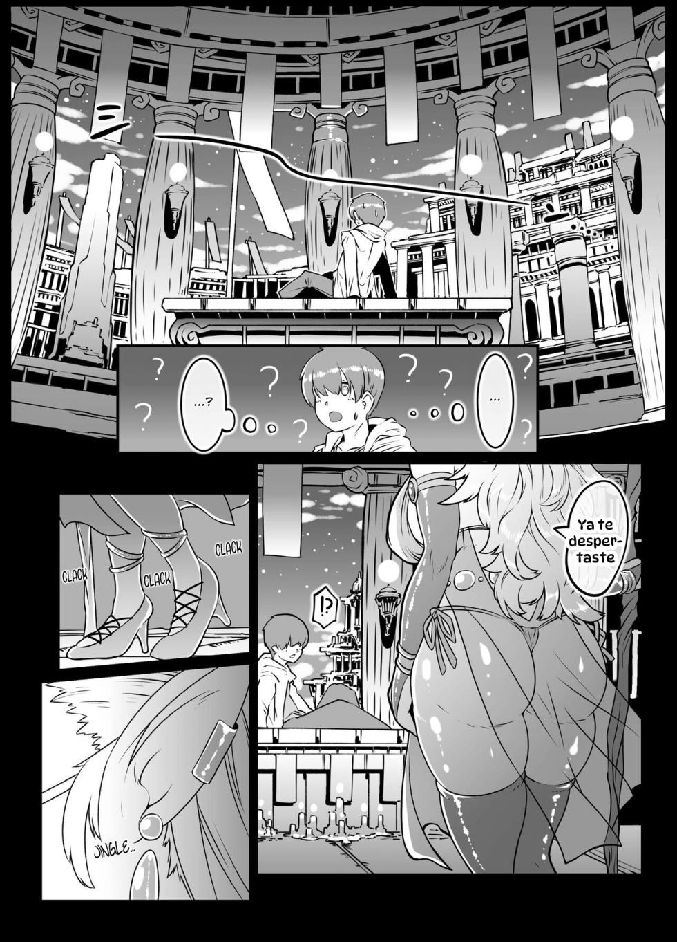 [Whitish Blacker (Andojing)] Isekai Tensei no Megami-sama to Noukou Jounetsu Fudeoroshi Seikou｜Mi Intensa y Apasionada Primera Vez Fue con la Diosa que me Reencarnó en Otro Mundo [Spanish] [Hta scan] [Digital] - Page 6