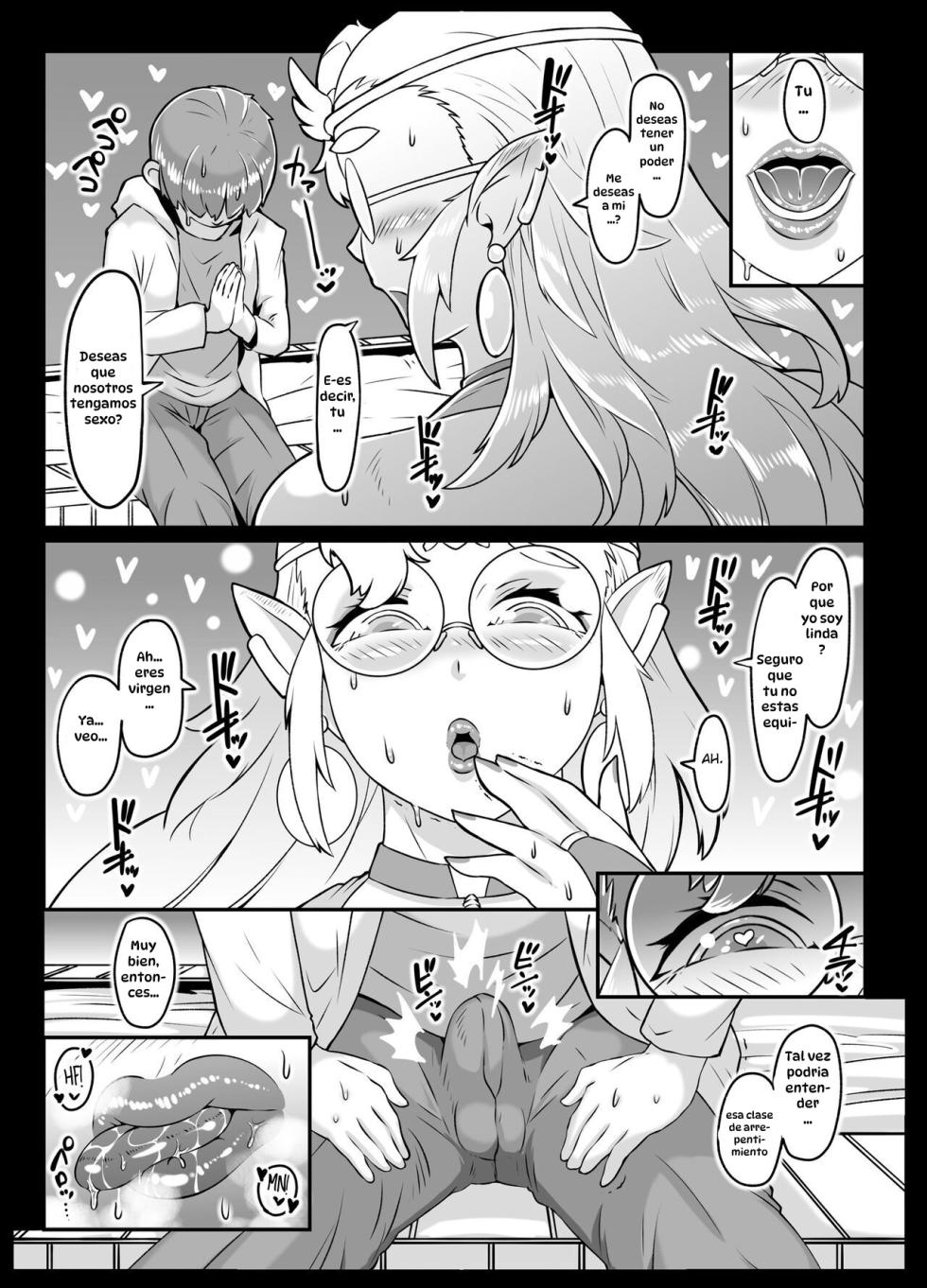 [Whitish Blacker (Andojing)] Isekai Tensei no Megami-sama to Noukou Jounetsu Fudeoroshi Seikou｜Mi Intensa y Apasionada Primera Vez Fue con la Diosa que me Reencarnó en Otro Mundo [Spanish] [Hta scan] [Digital] - Page 9