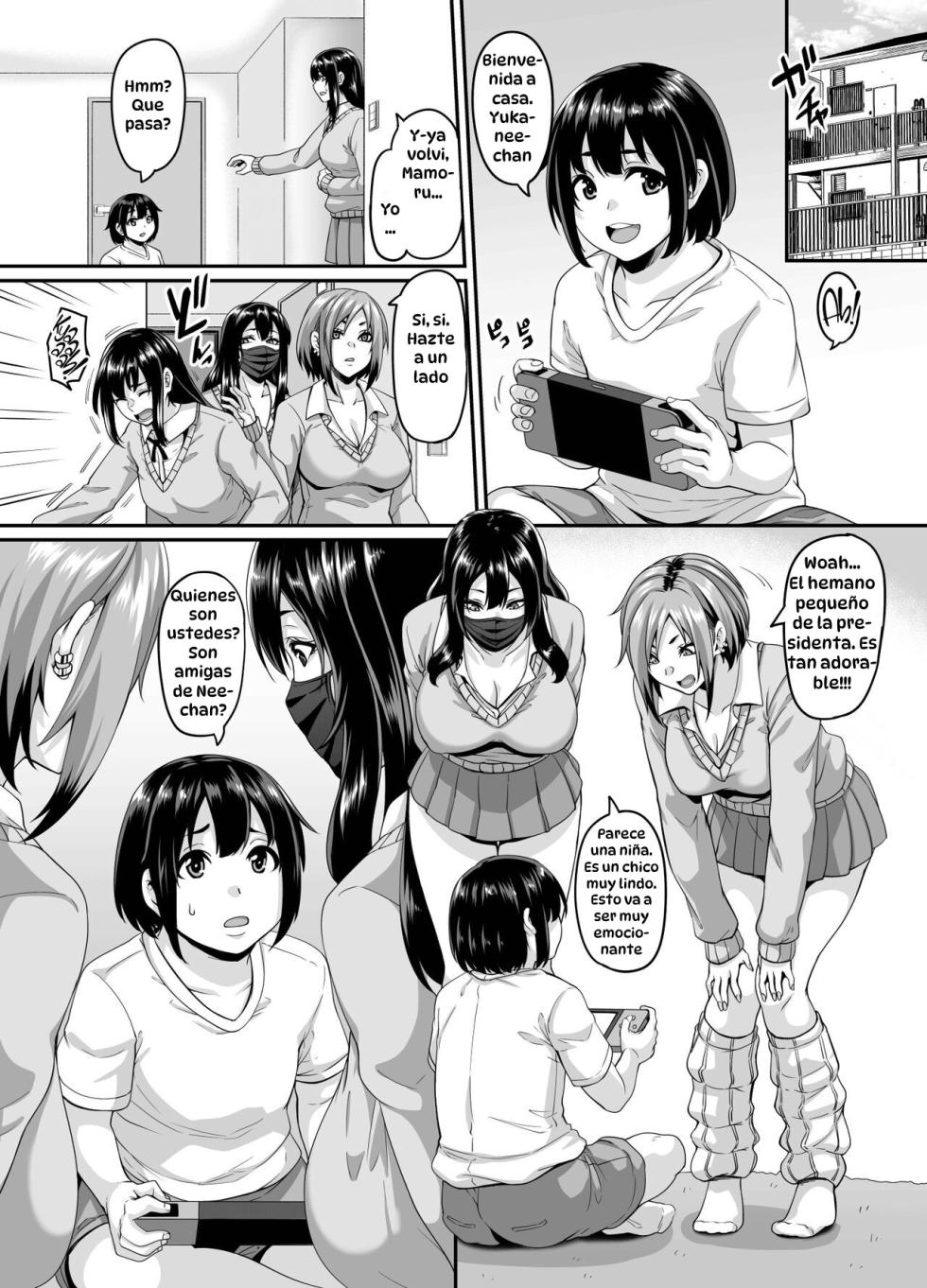 [Tiramisu Tart (Kazuhiro)] Papakatsu Bitch no Atashi-ra ga Anta no Otouto o Katte Mesuiki Yarichin-kun ni Shite Kawaigatte Ageru | Como Buenas Putas Sugar Mommy, Compramos a tu Hermanito y lo Convertimos en Nuestro Juguetito [Spanish] [Hta scan] - Page 4