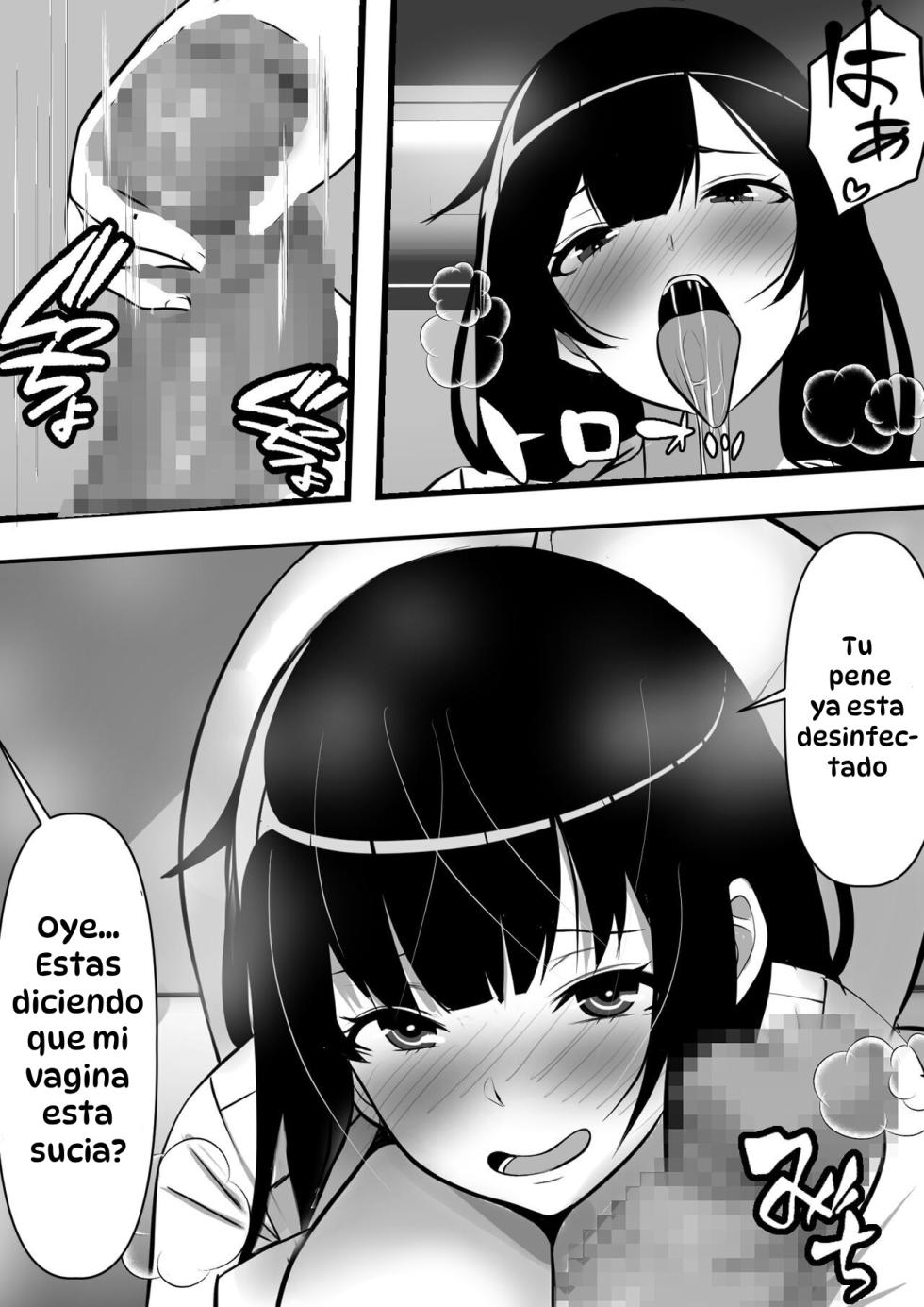 [Furitendou] Teisou Gyakuten Toshi Damasarete Nyuukai Shita YariCir Shuudan no Leader ga Dou Mitemo Hatsukoi no Onee-san nano daga... | En la Ciudad de la Castidad Invertida, La Chica que me Engañó para Unirme a su Club Sexual Resultó ser su Líder y Mi Primer Amor... [Spanish] [Hta scan] - Page 24