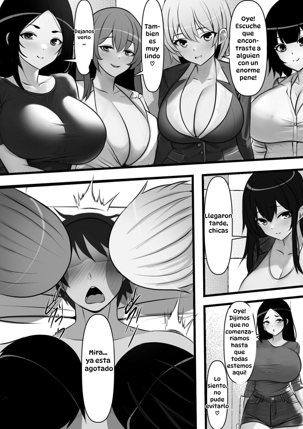 [Furitendou] Teisou Gyakuten Toshi Damasarete Nyuukai Shita YariCir Shuudan no Leader ga Dou Mitemo Hatsukoi no Onee-san nano daga... | En la Ciudad de la Castidad Invertida, La Chica que me Engañó para Unirme a su Club Sexual Resultó ser su Líder y Mi Primer Amor... [Spanish] [Hta scan] - Page 36