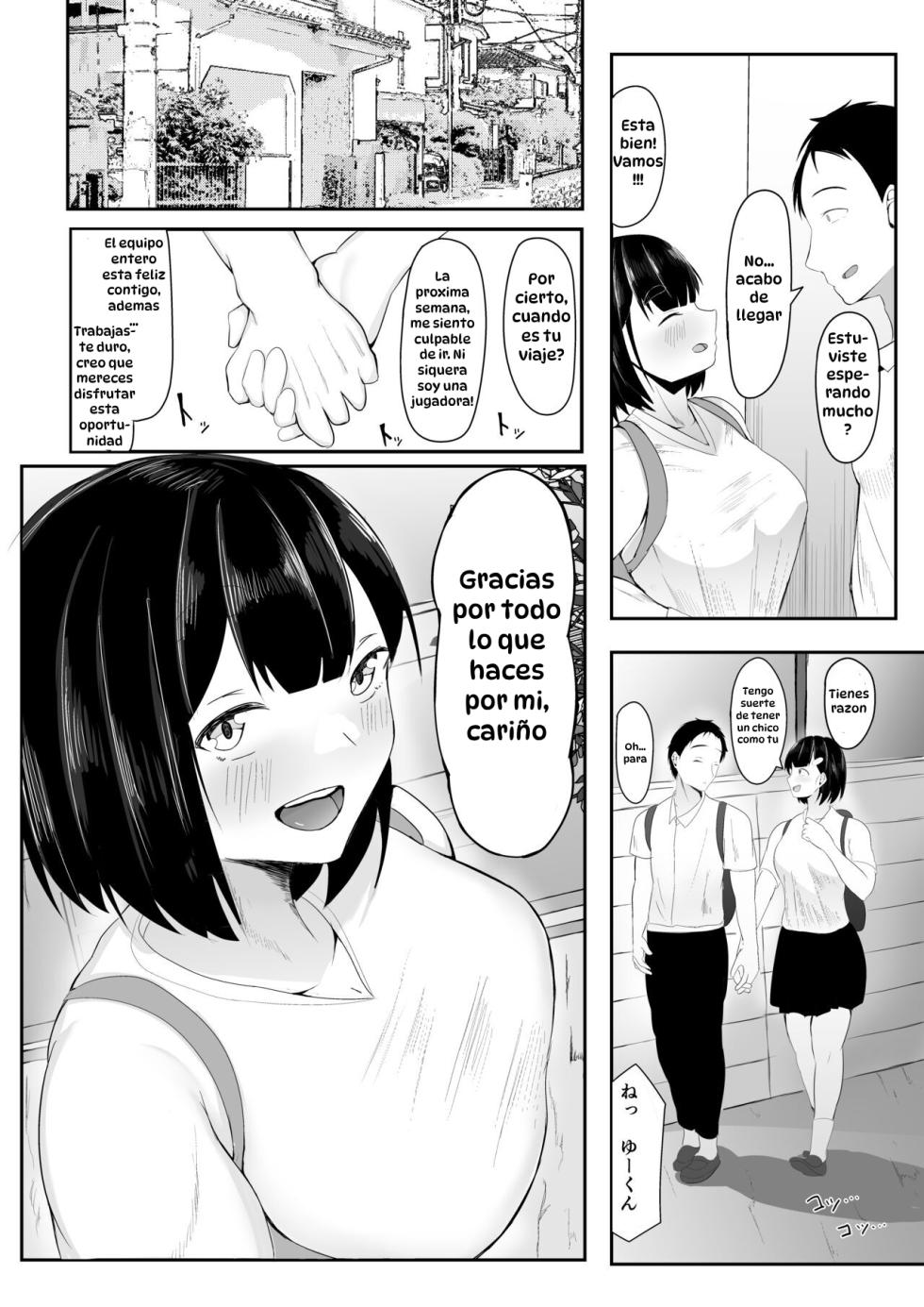 [Ikki Ichiyuu] Seiso Kanojo, Gasshuku nite Kyochin Ochi | Mi Novia Pura y Recatada Cayó por un Gran Pene en el Campamento de Entrenamiento [Spanish] [Hta scan] - Page 6