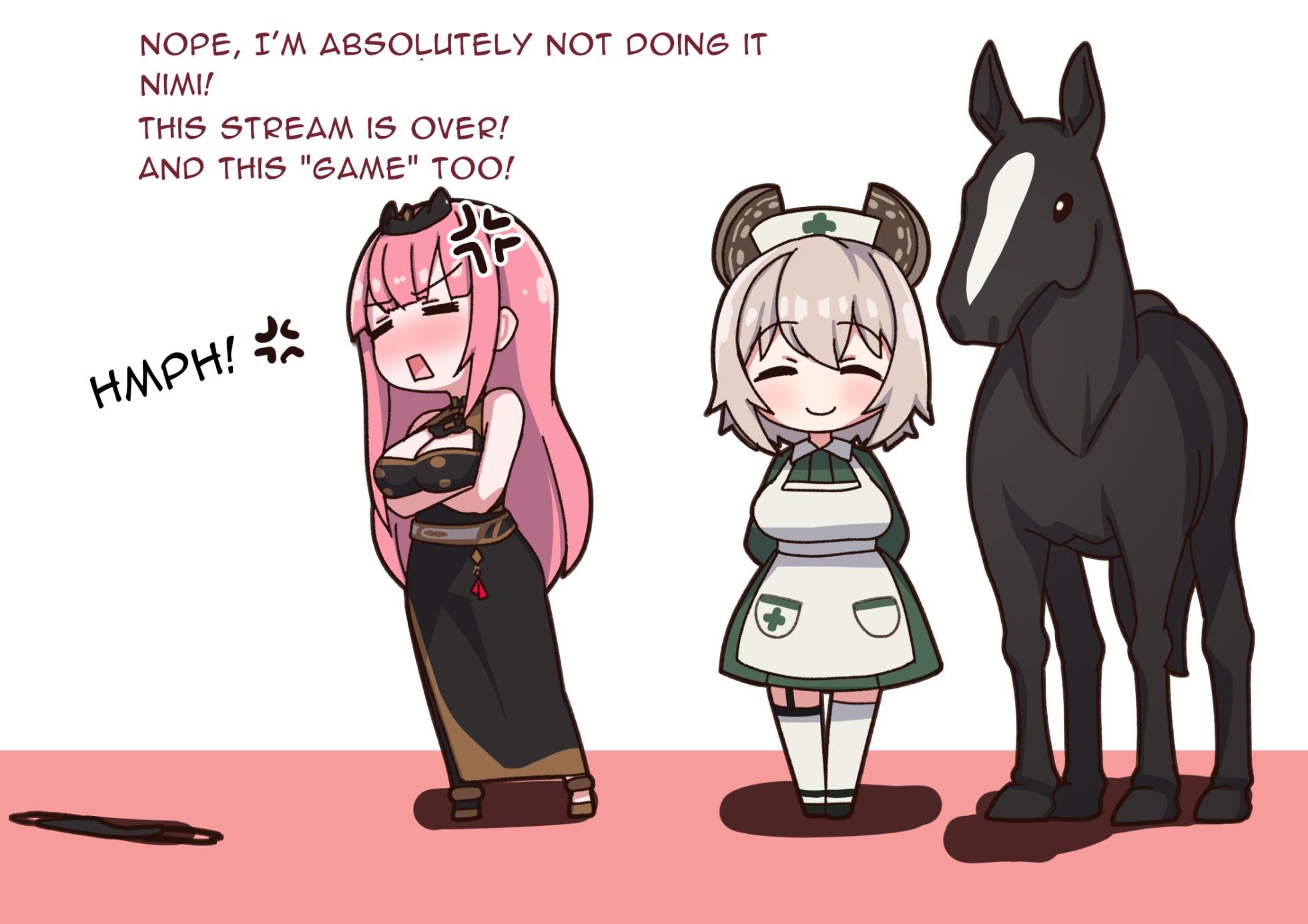 kulettula/クェッツァー Mori Calliope and Nimi Nightmare horse game (JP text and English Translation) - Page 6