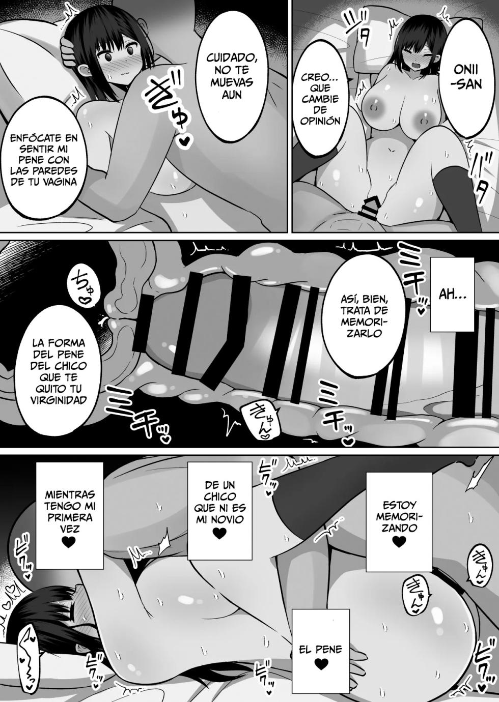 [Cinnamon Tou] Kyonyuu Mesu Onaho no Shitsukekata ~ Majime ni Miete Sukebe na Kanojo no Imouto｜Cómo Disciplinar a un Juguete Sexual de Enormes Pechos ~La Hermana Menor de Mi NoviaParece Seria pero Realmente es Sucia~ [Spanish] [Leisure] - Page 34