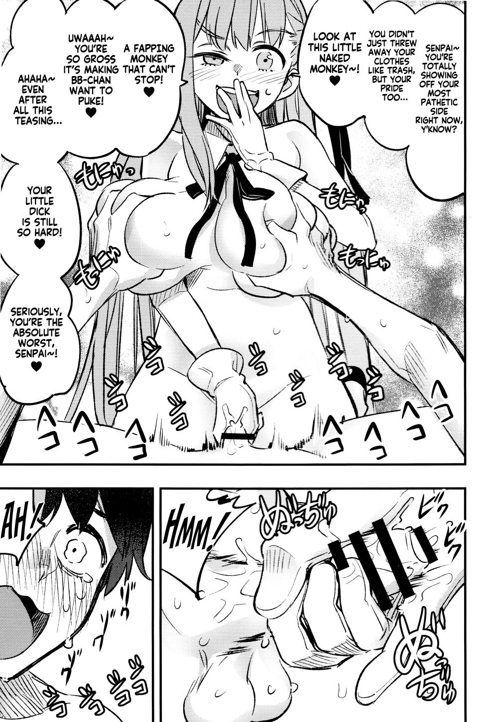 (C95) [774 House (774)] BB-chan ni Waraware Baka ni Sarenagara Shiko Shiko no Otetsudai o Sarete Saru Mitai ni Koshi Heko Heko shite Buzama Mudashasei Saserarechau Hon | The book where BB-Chan gave me humiliating fapping assistance and forced me to cum in the most pathetic way possible (Fate/Grand Order) [English] [KM_42] - Page 16