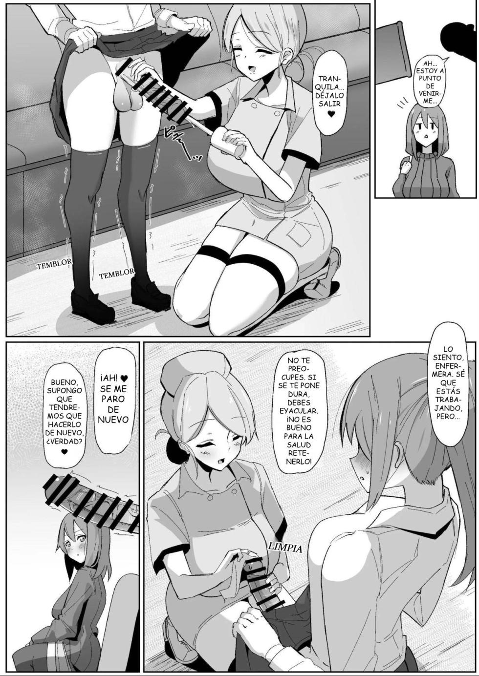 [COSCOteikoku (sella)] Moshimo Futanari wa Bokki Shitara Shasei suru no ga Atarimae no Sekai dattara ~Clinic Hen~｜Y Si una Futanari Tuviera que Eyacular Cada Vez que se Empalma ~Edición Clínica~ [Spanish] [ZeriiFawny Scan] [Digital] - Page 7