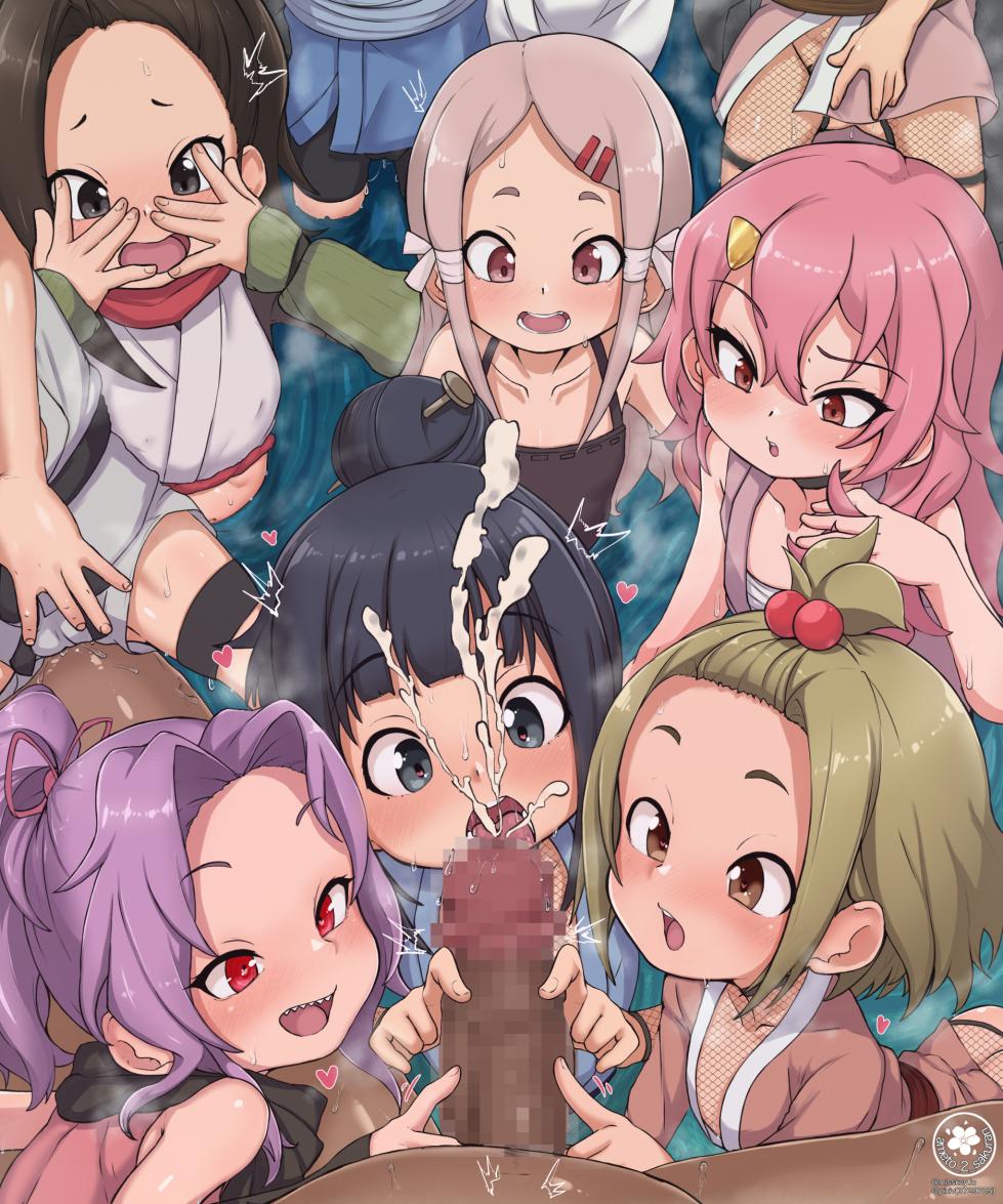 [茶倉ん。]  🔞🚸 あかね組のコ達と温泉に浸かりながら致してぇ ❤️ - Page 4